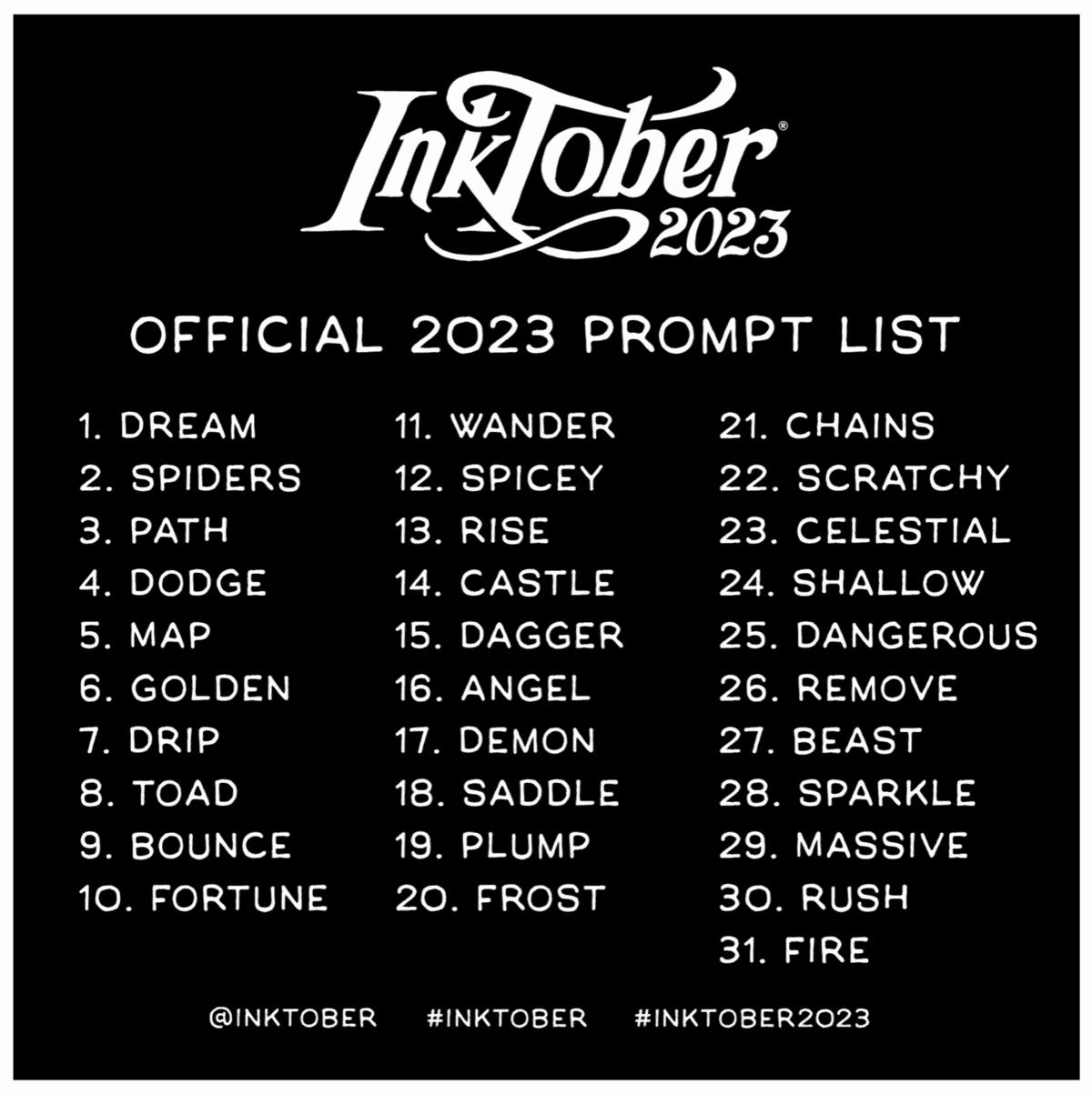 INKTOBER CHALLENGE 2023